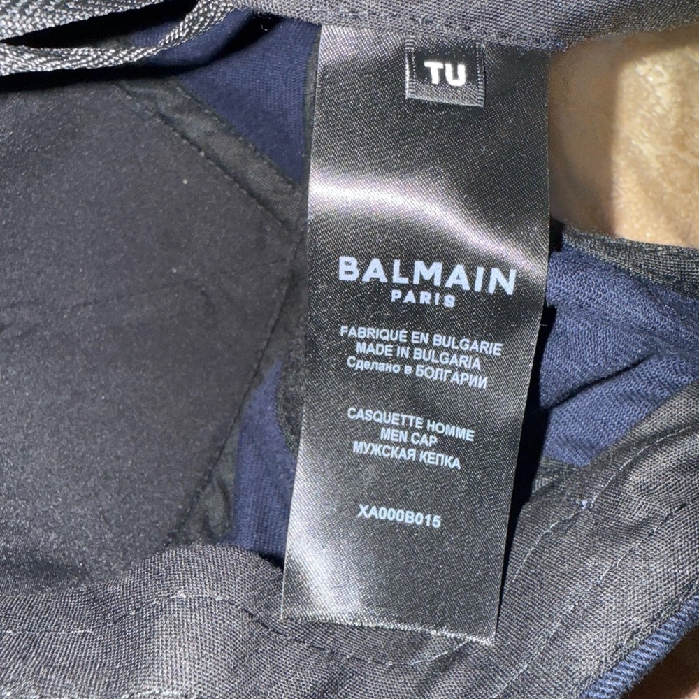 Balmain Blue Baseball Cap with Embroidered Logo - Picture 5 of 7